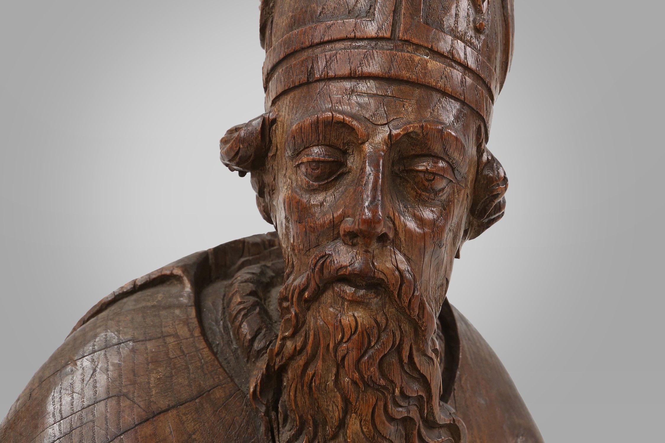 Large rare antique statue of Saint Eligius, France ca. 1550thumbnail